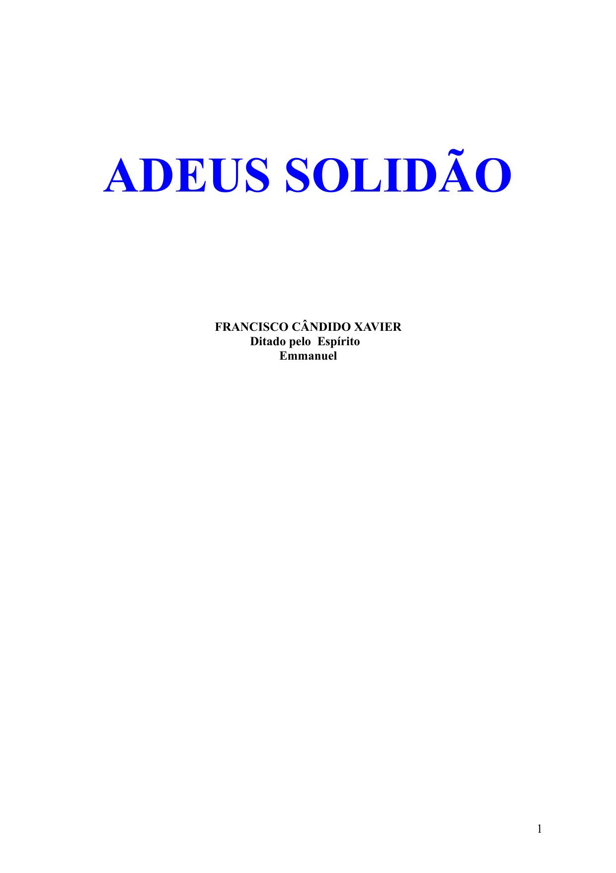 Adeus Solidão